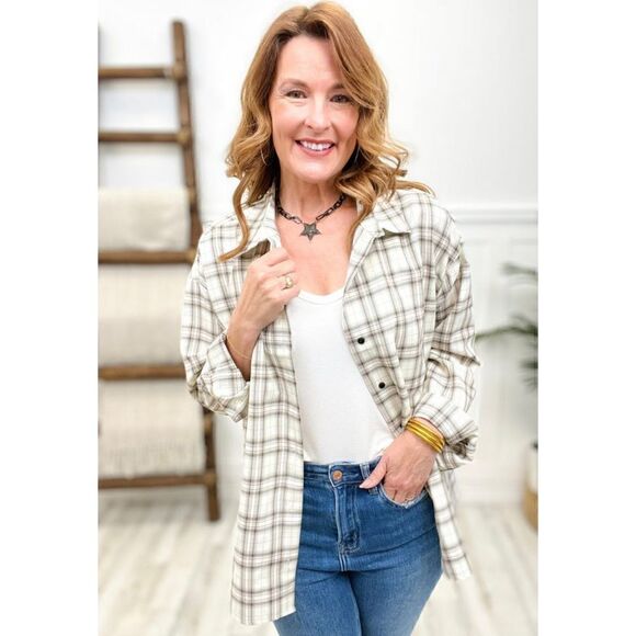 SEW In Love Long Sleeve Plaid Button Up Top - Picture 11 of 11